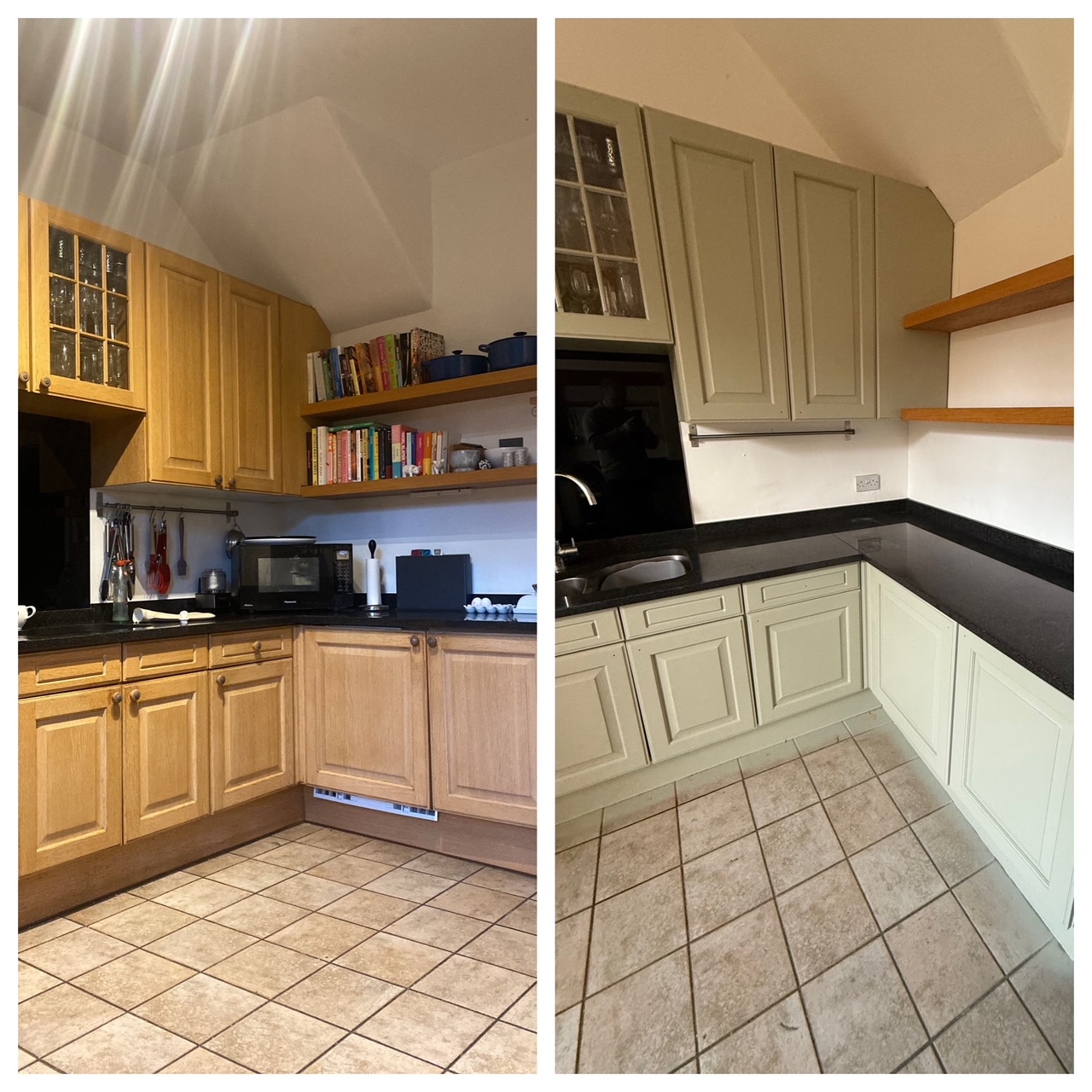 Kitchen renovation before and after comparison